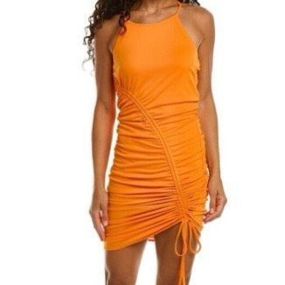 NWT Zac Posen tangerine halter ruched dress Size 2